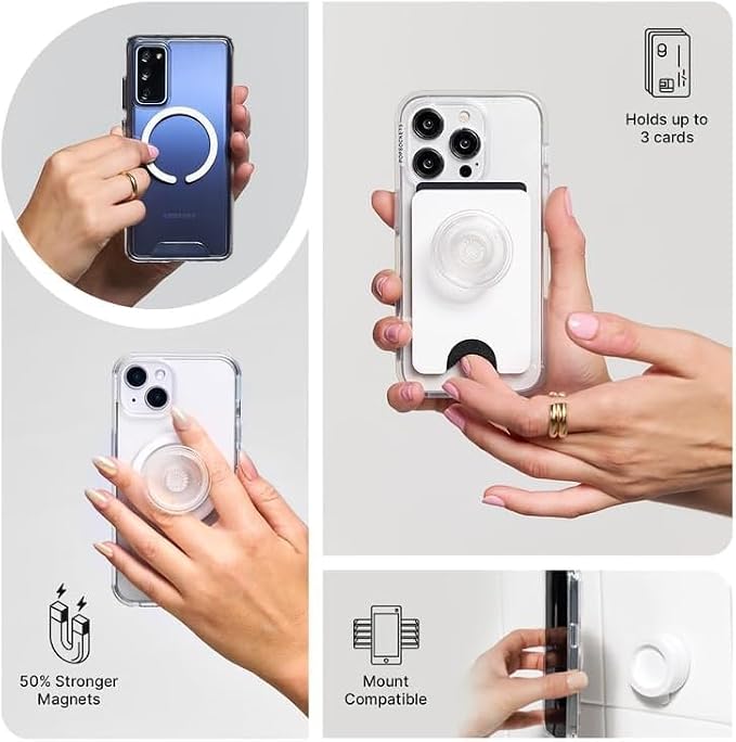 PopSockets iPhone 14 Pro Max Phone Case w/MagSafe- to-Go Wrap | Magnetic, Wireless Charging, Camera & Drop Protection, Checkered, Red, Textured