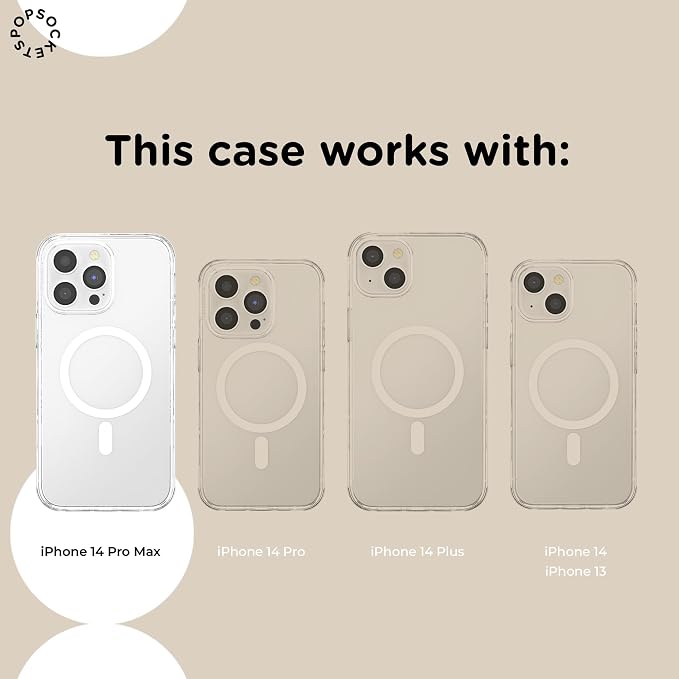 PopSockets iPhone 14 Pro Max Phone Case w/MagSafe- to-Go Wrap | Magnetic, Wireless Charging, Camera & Drop Protection, Checkered, Red, Textured
