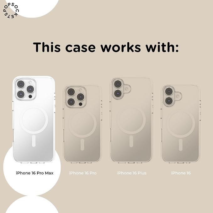 PopSockets iPhone 16 Pro Max Phone Case w/MagSafe Grip- to-Go Wrap | Magnetic, Wireless Charging, Camera & Drop Protection, Checkered, Red, Textured