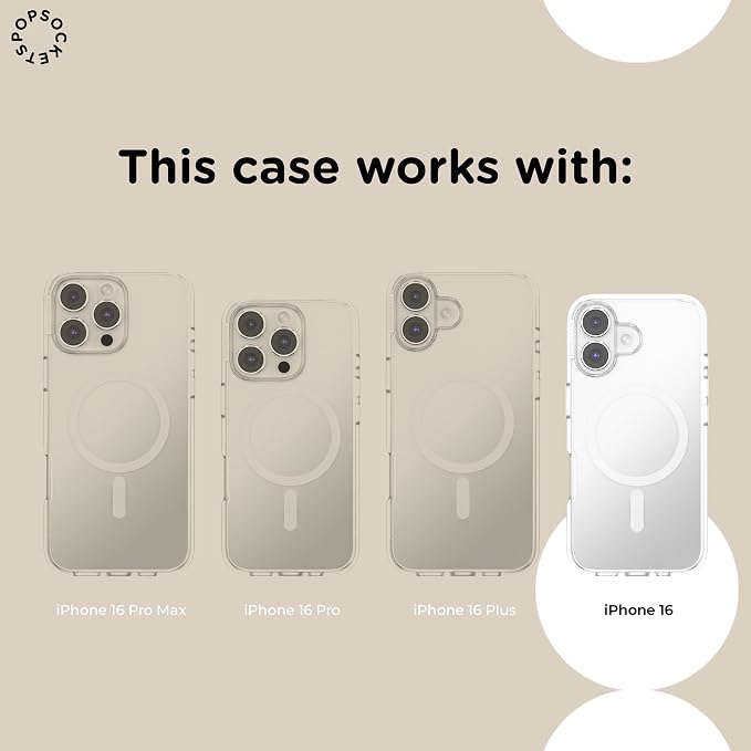 PopSockets iPhone 16 Phone Case with MagSafe, Wireless Charging Compatible, Bookish - Mirror Starfall
