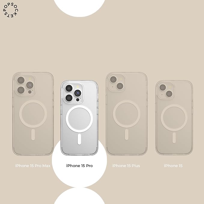 PopSockets iPhone 15 Pro Phone Case with MagSafe, Wireless Charging Compatible, Bookish - Bookish Besties